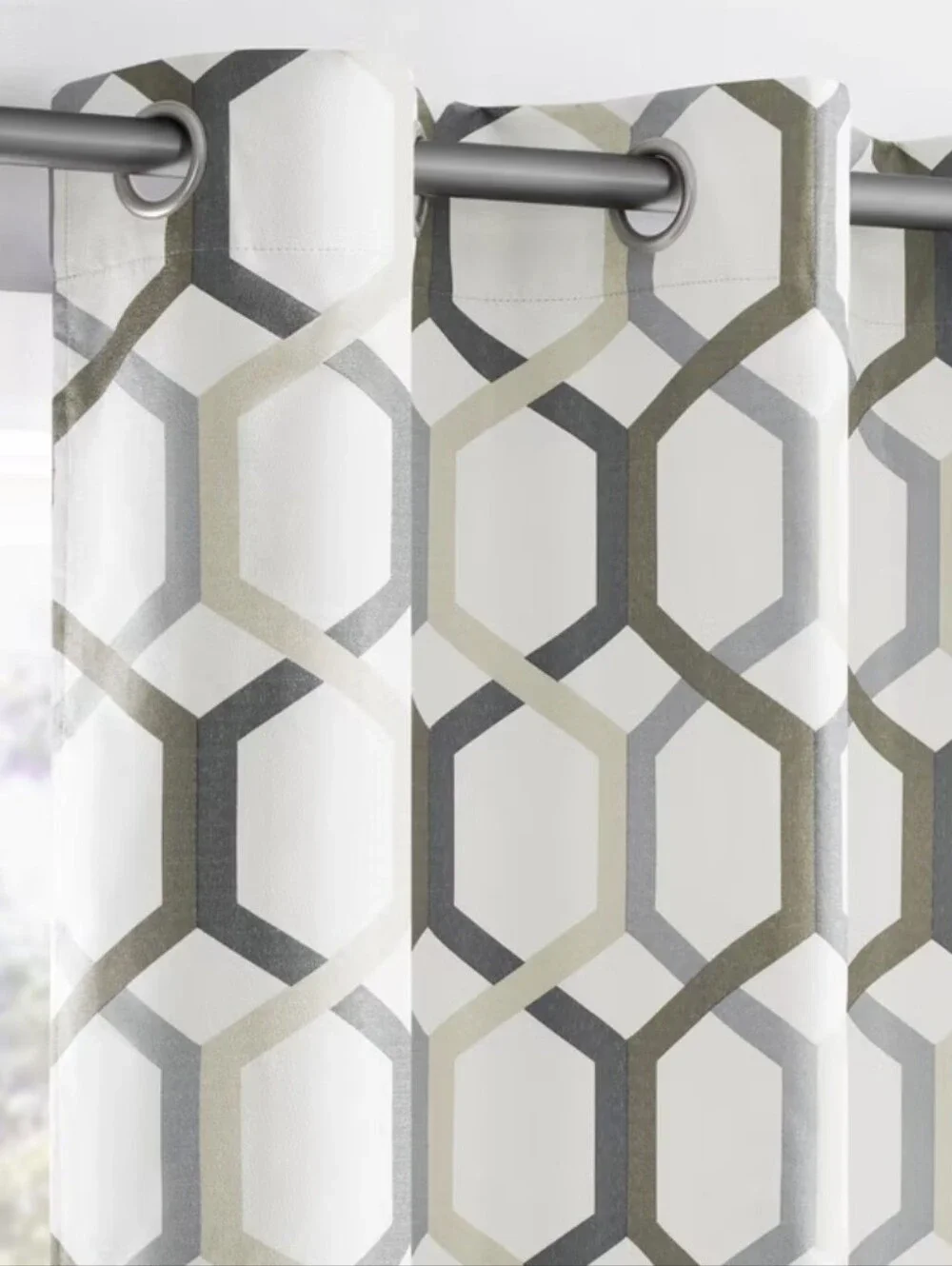 Sun Zero Arlo 2-Piece Thermal Insulated Room Darkening Grommet Curtain Geometric